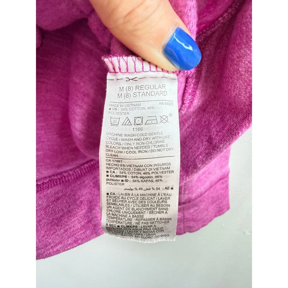 Old Navy Girls Pink Space Dye‎ Zip Up Hoodie Sweatshirt Size 8 Comfy Spring Cozy